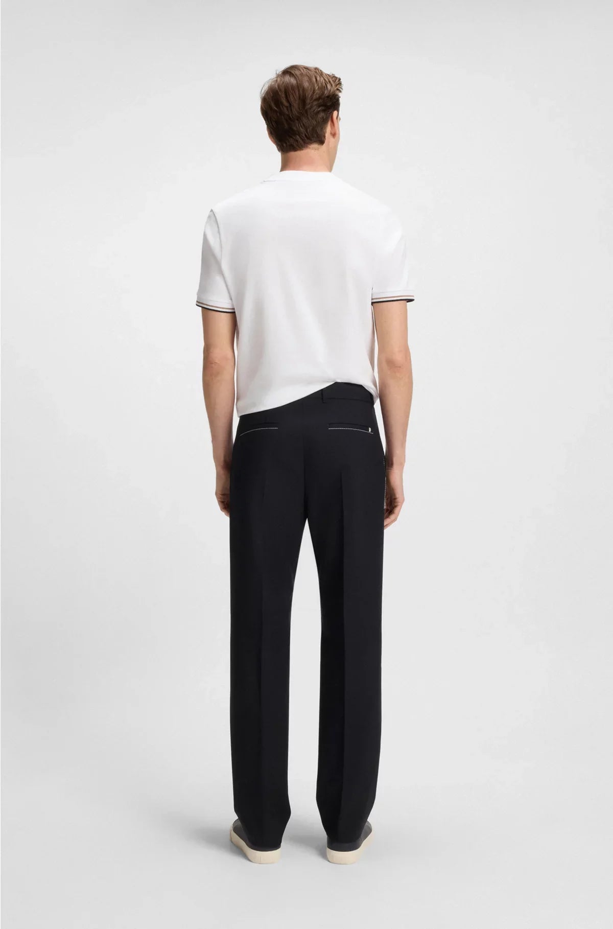RELAXED-FIT TROUSERS IN MELANGE VIRGIN WOOL