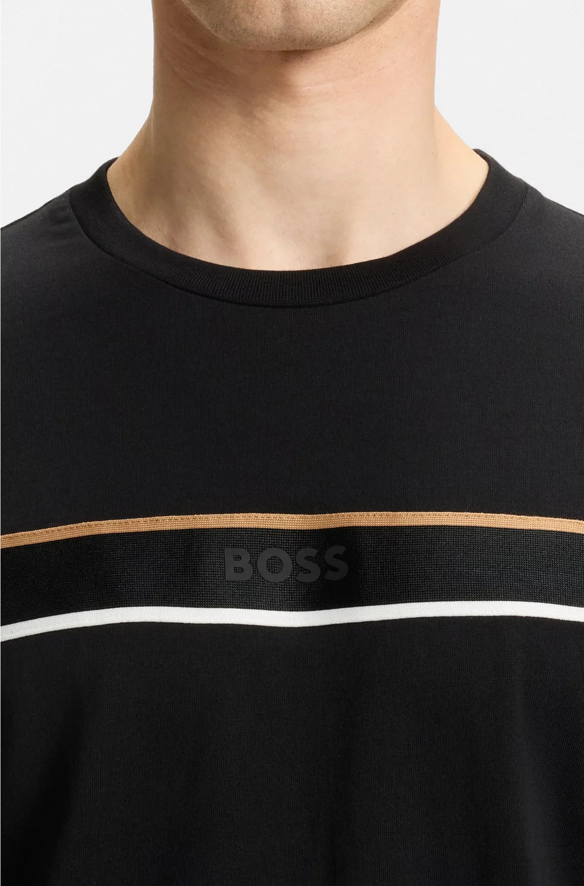 COTTON-JERSEY T-SHIRT WITH TAPE TRIMS