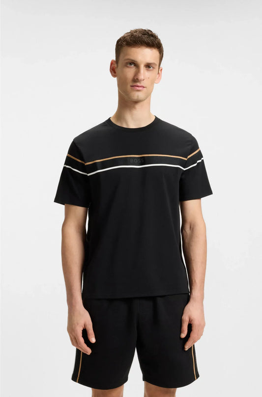 COTTON-JERSEY T-SHIRT WITH TAPE TRIMS