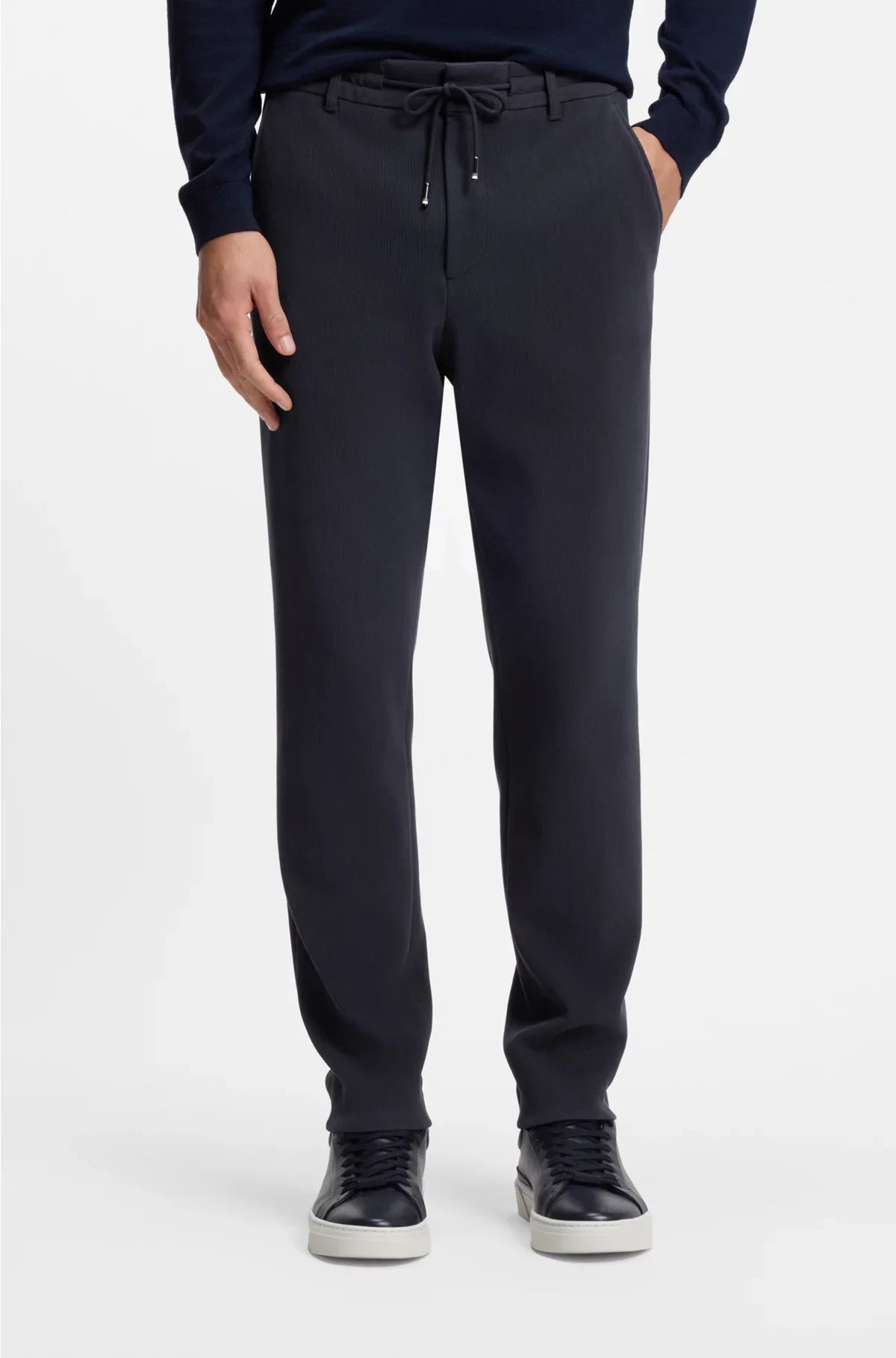 TAPERED-FIT TROUSERS IN A COTTON BLEND