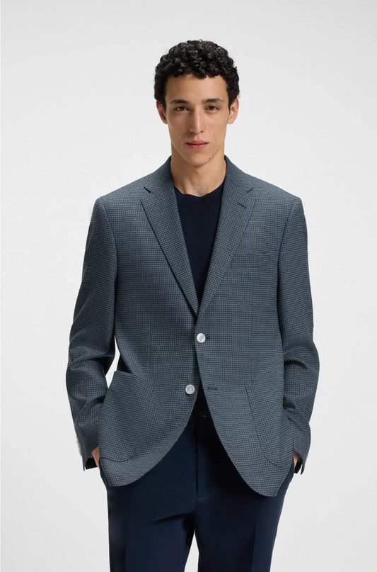 REGULAR-FIT BLAZER IN A PATTERNED WOOL BLEND