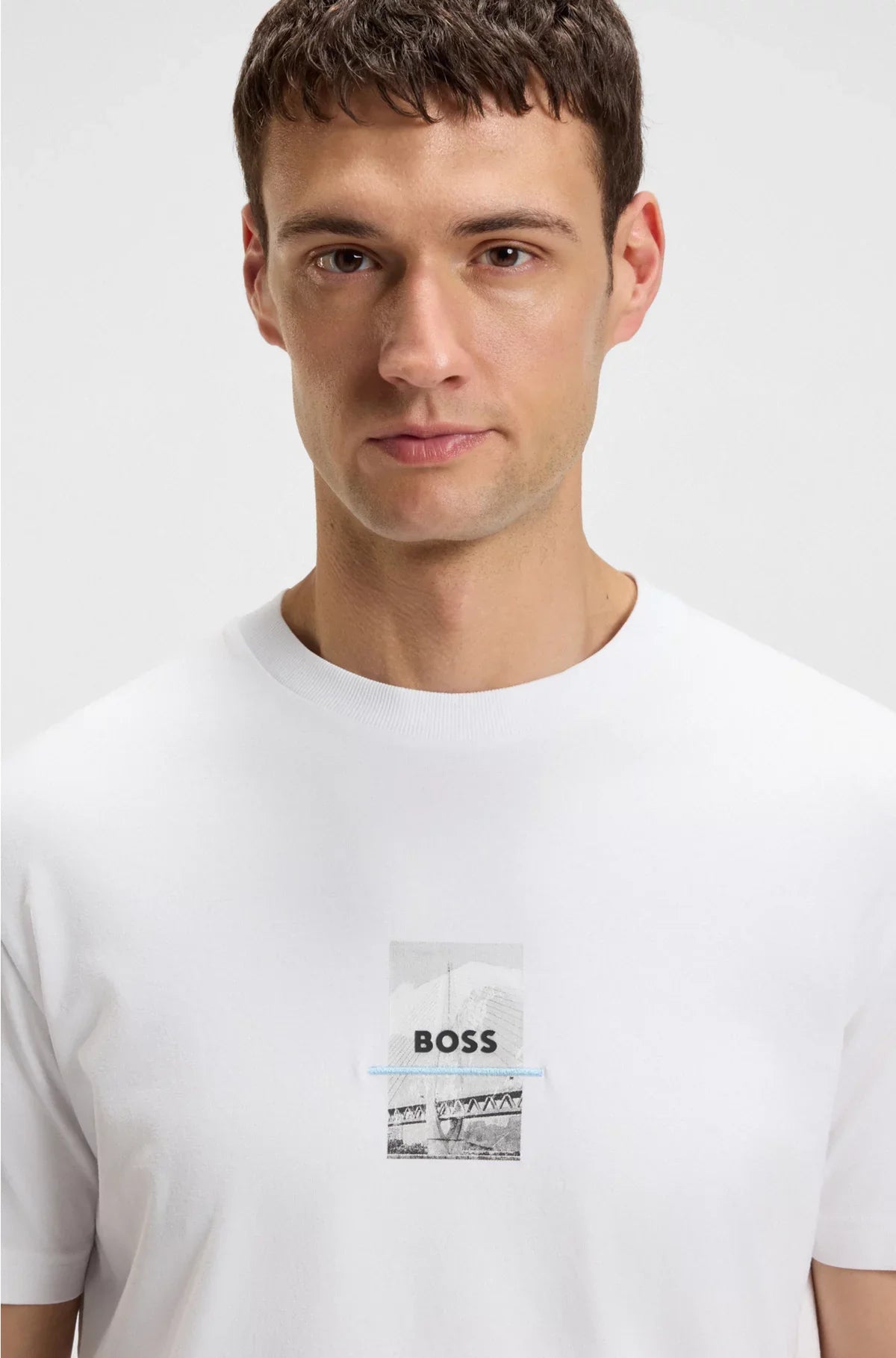 T-SHIRT A VESTIBILITÀ RILASSATA IN COTONE ELASTICIZZATO CON STAMPA FOTOGRAFICA