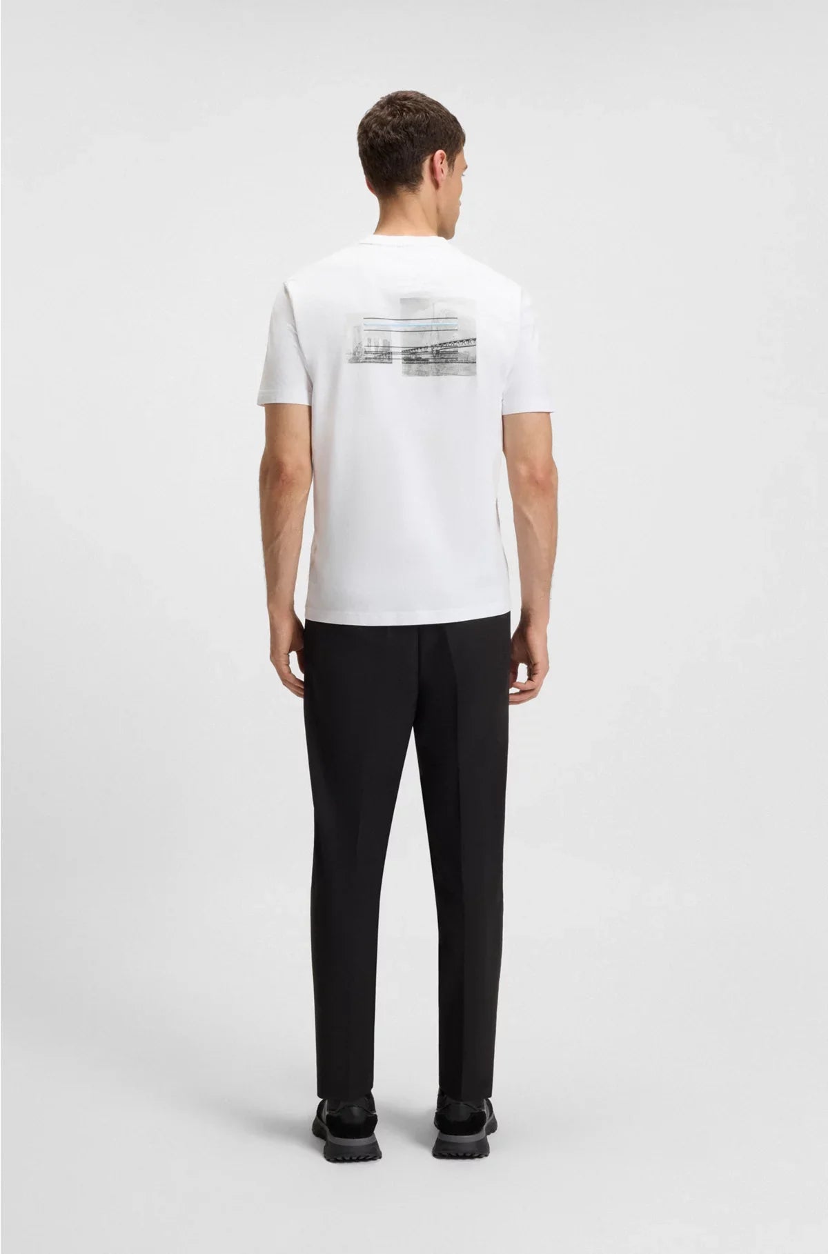 T-SHIRT A VESTIBILITÀ RILASSATA IN COTONE ELASTICIZZATO CON STAMPA FOTOGRAFICA