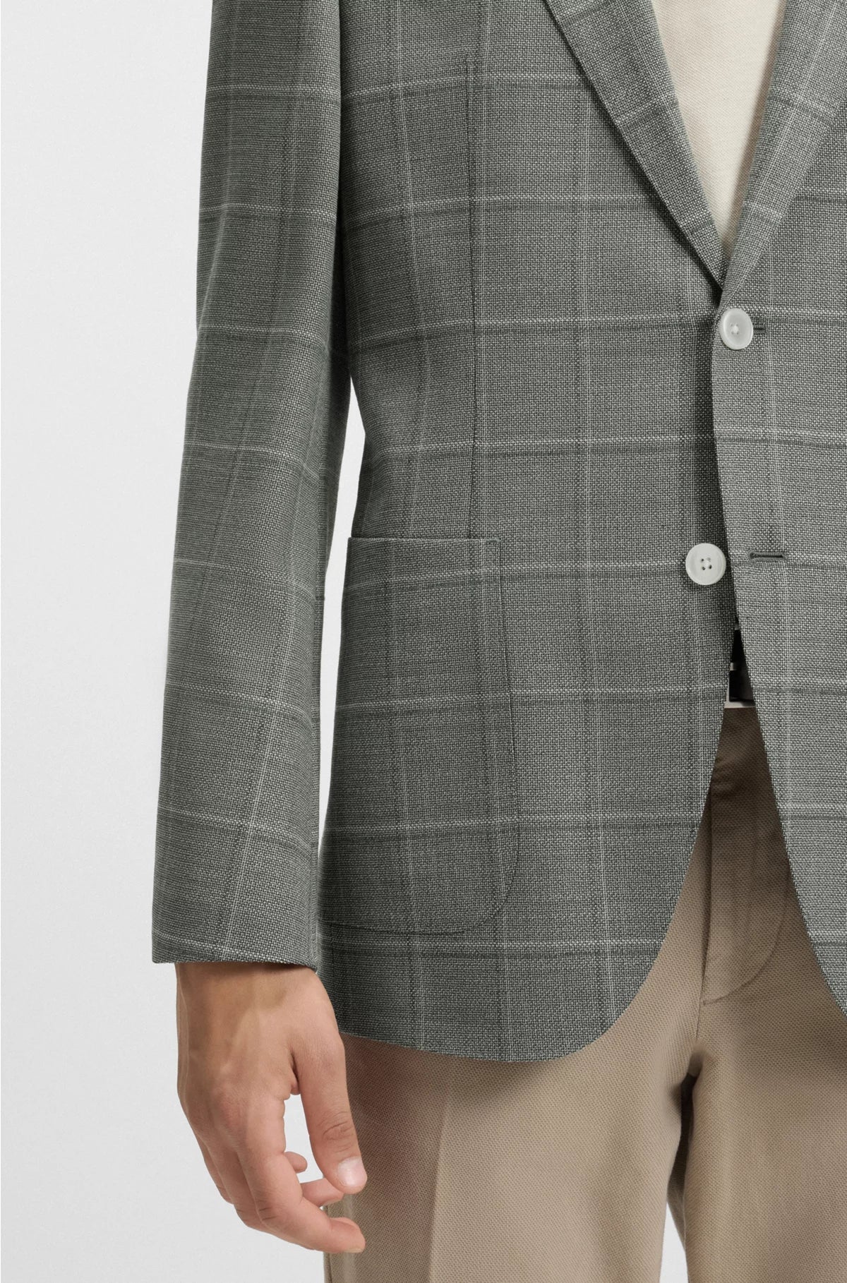 REGULAR-FIT BLAZER IN A CHECKED WOOL BLEND