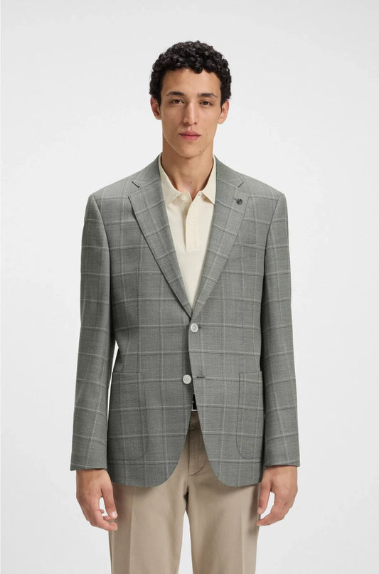REGULAR-FIT BLAZER IN A CHECKED WOOL BLEND
