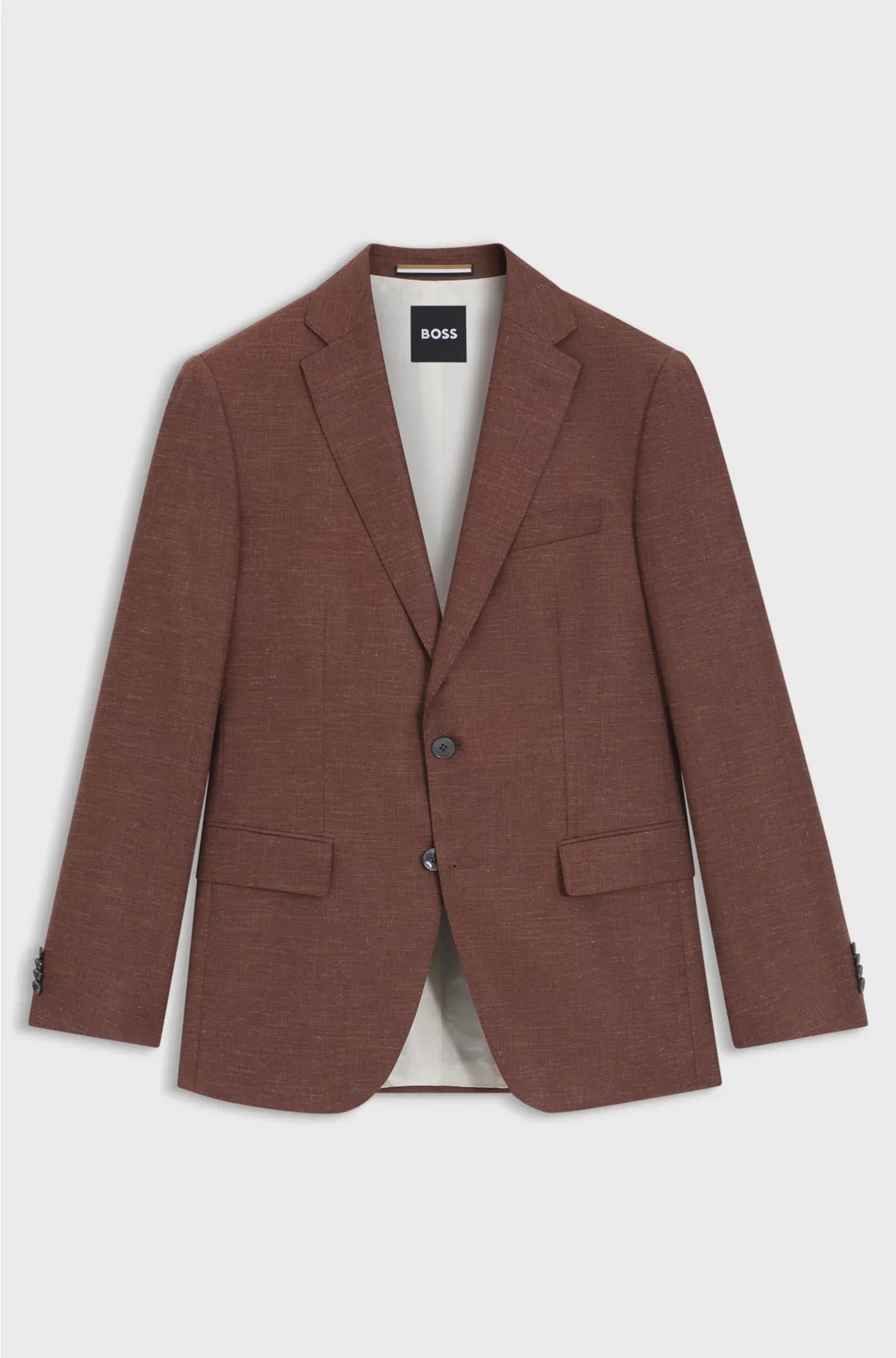 SLIM-FIT BLAZER IN PATTERNED STRETCH FABRIC