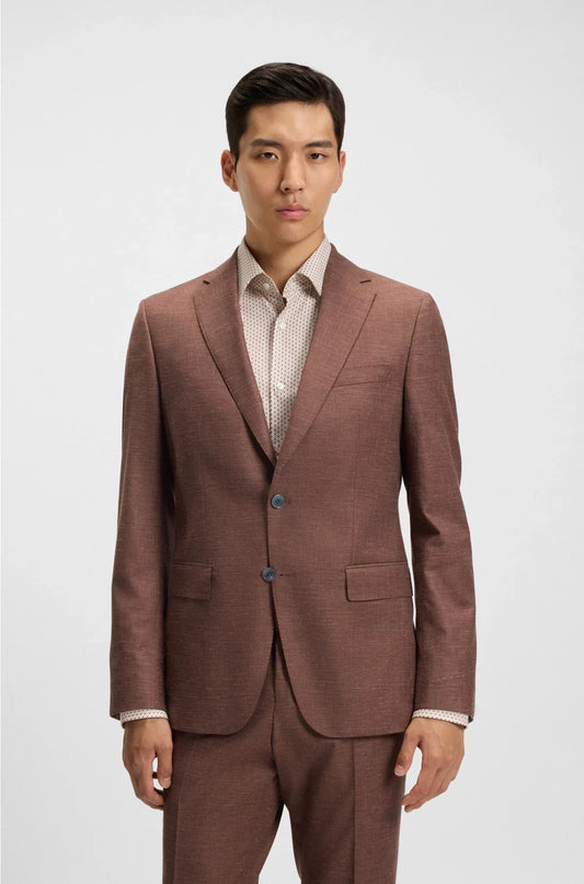 SLIM-FIT BLAZER IN PATTERNED STRETCH FABRIC