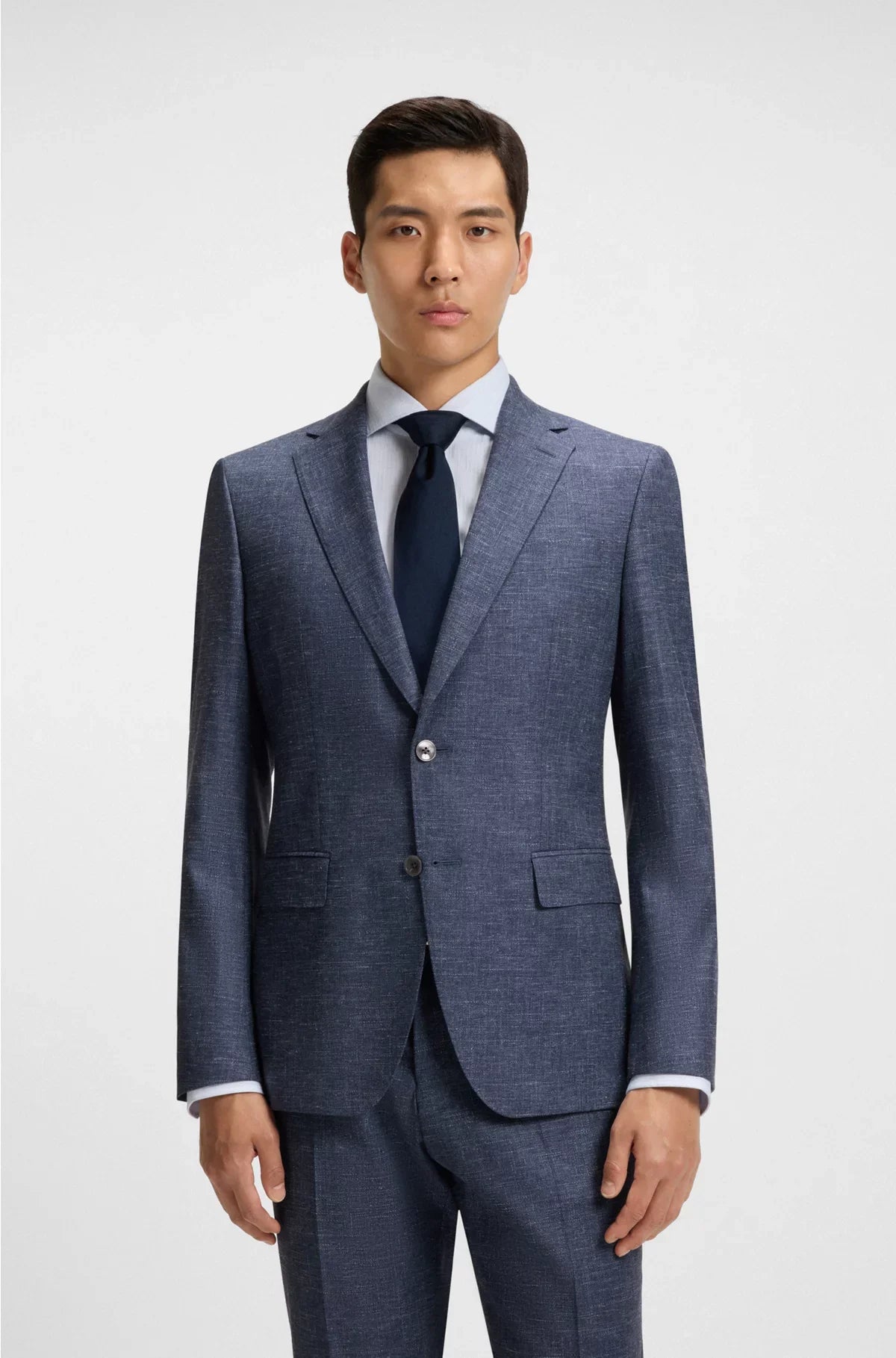 SLIM-FIT BLAZER IN PATTERNED STRETCH FABRIC