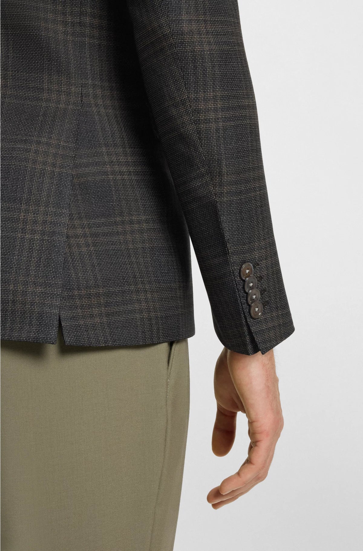 SLIM-FIT BLAZER IN CHECKED VIRGIN WOOL
