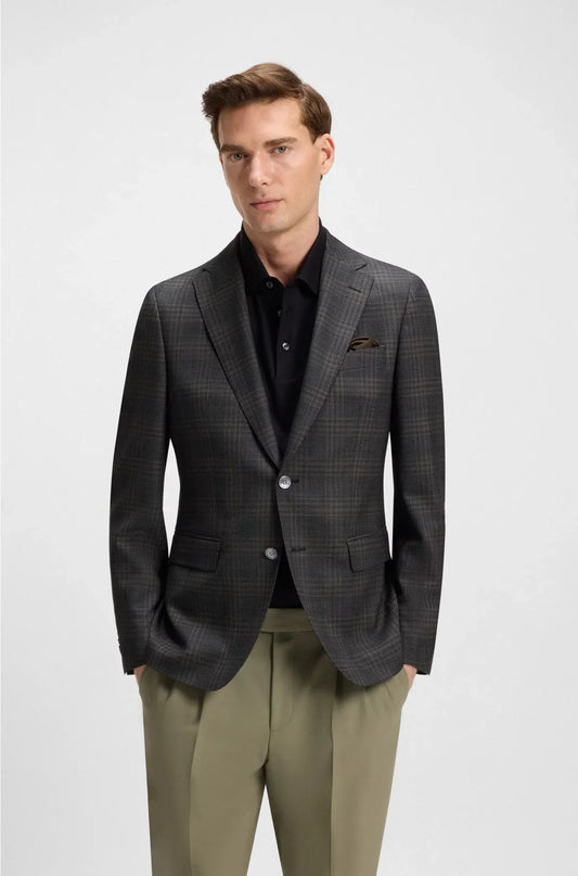 SLIM-FIT BLAZER IN CHECKED VIRGIN WOOL