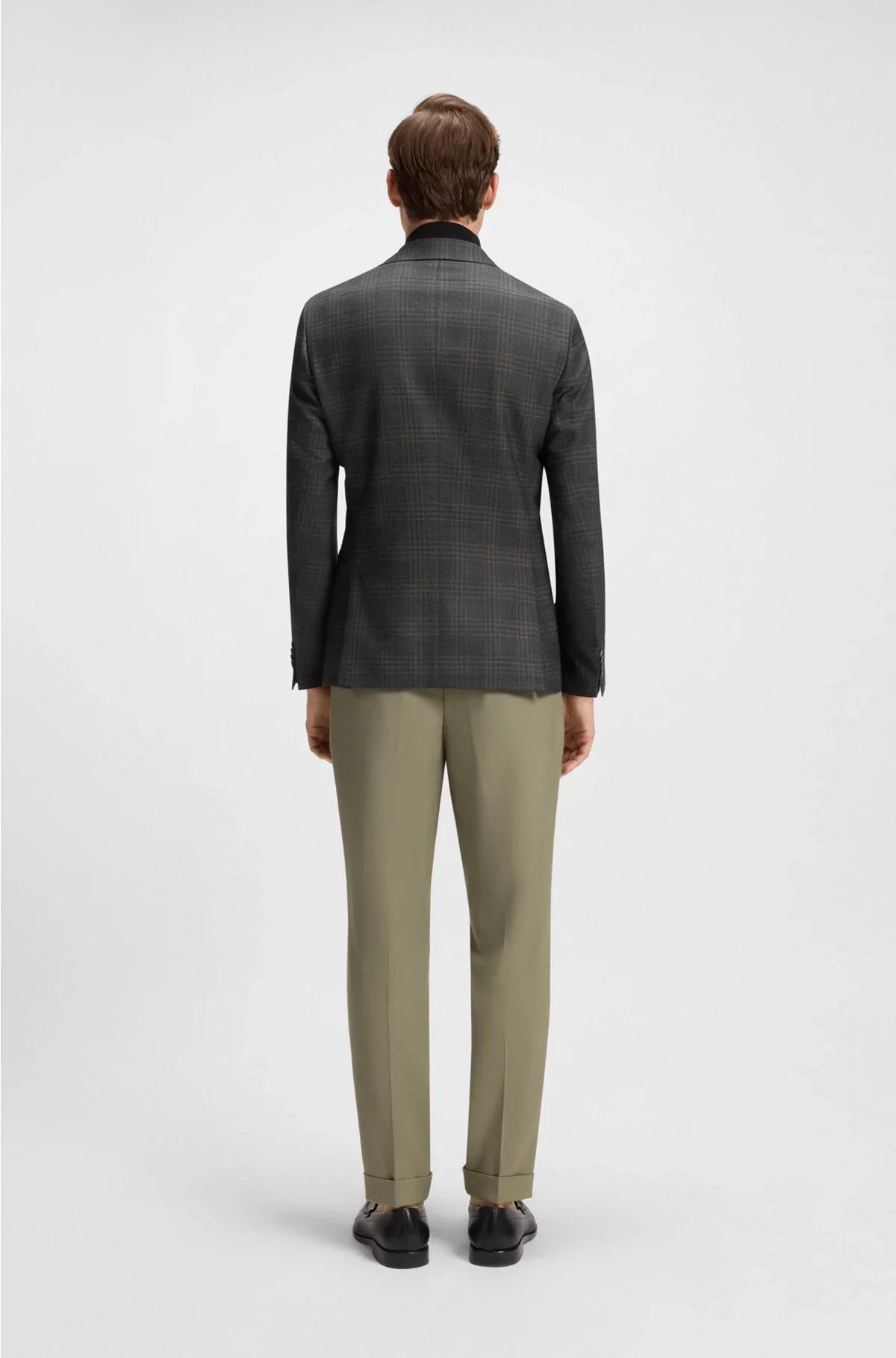 SLIM-FIT BLAZER IN CHECKED VIRGIN WOOL