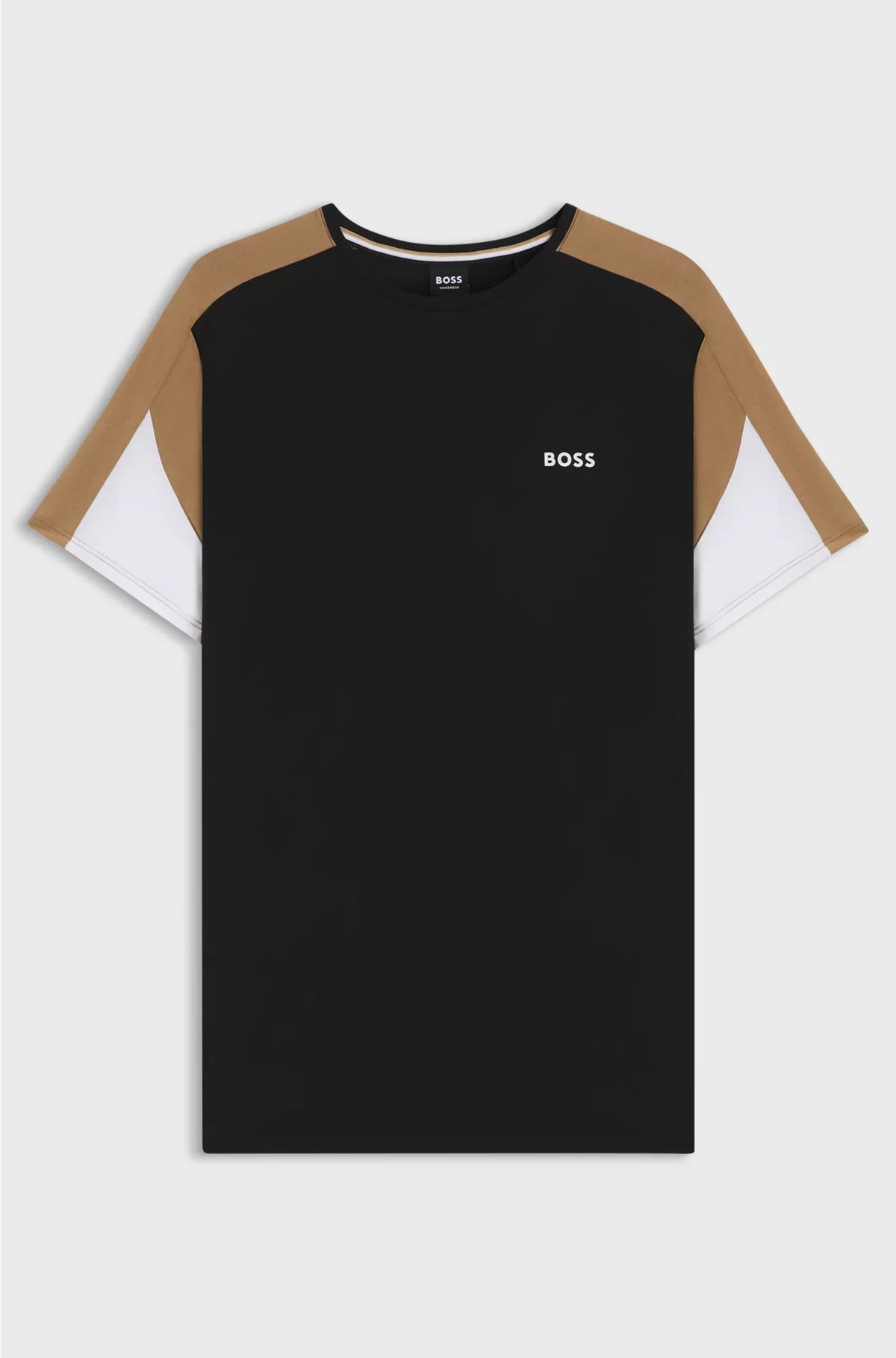 COTTON-BLEND PYJAMA T-SHIRT WITH CONTRAST PANELS