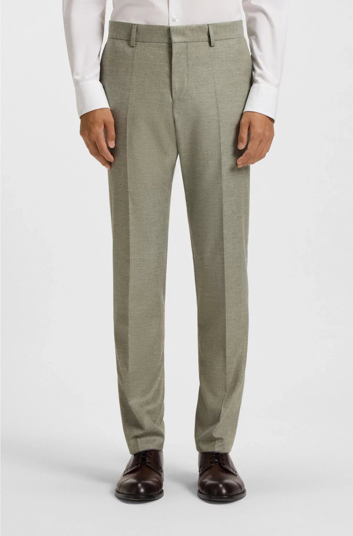 SLIM-FIT TROUSERS IN PATTERNED STRETCH FABRIC