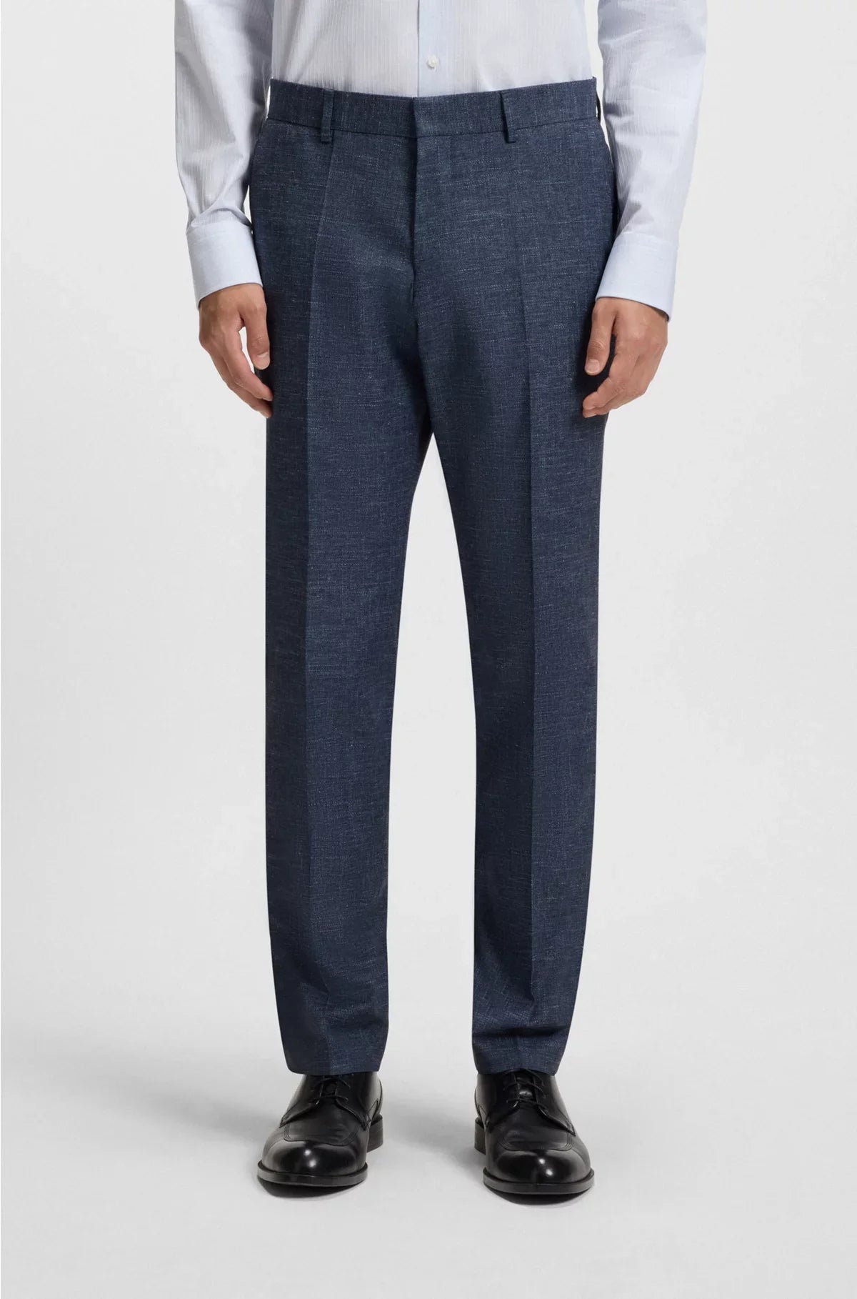 SLIM-FIT TROUSERS IN PATTERNED STRETCH FABRIC