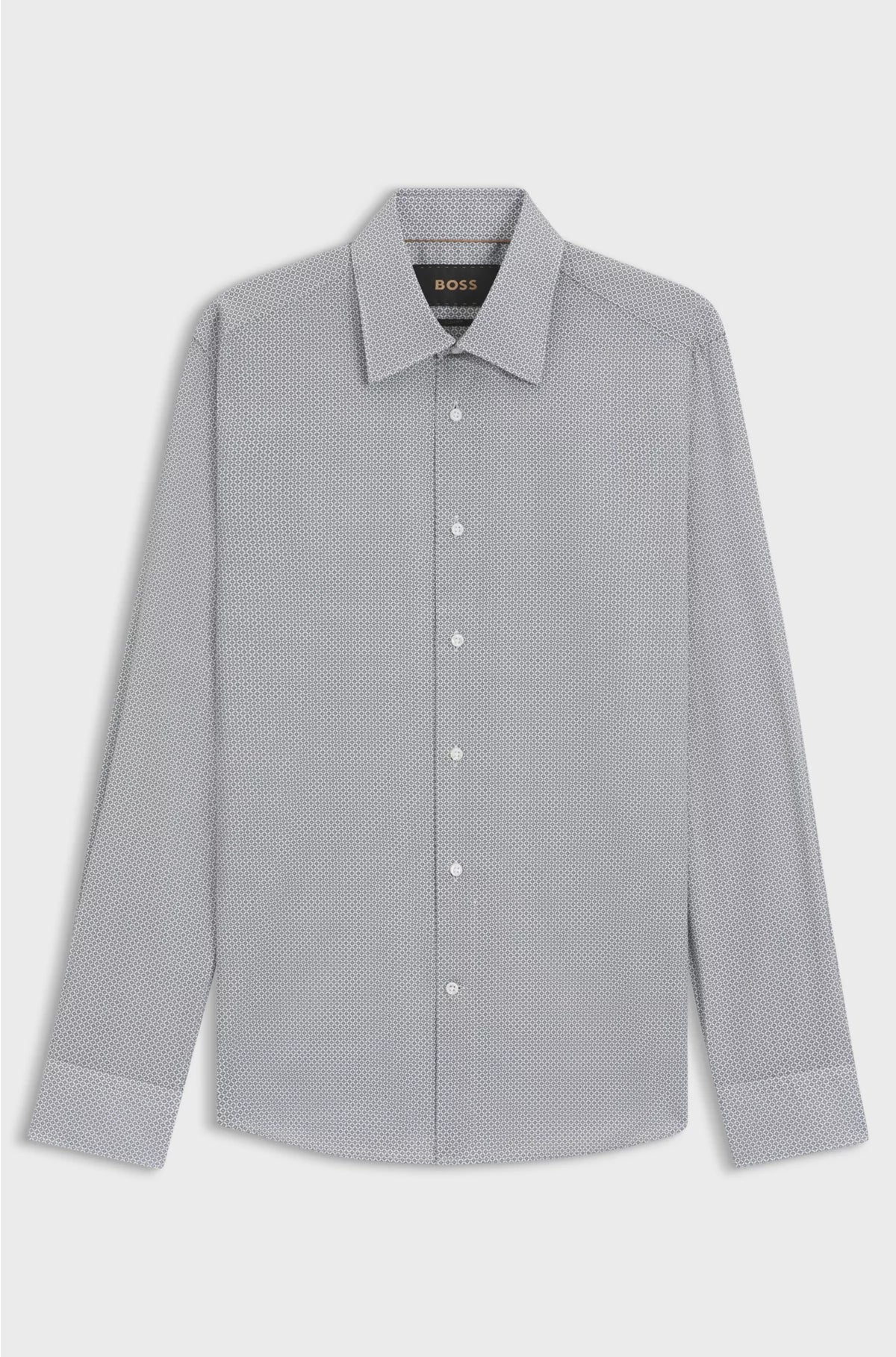 SLIM-FIT SHIRT IN PRINTED ITALIAN-MADE COTTON POPLIN