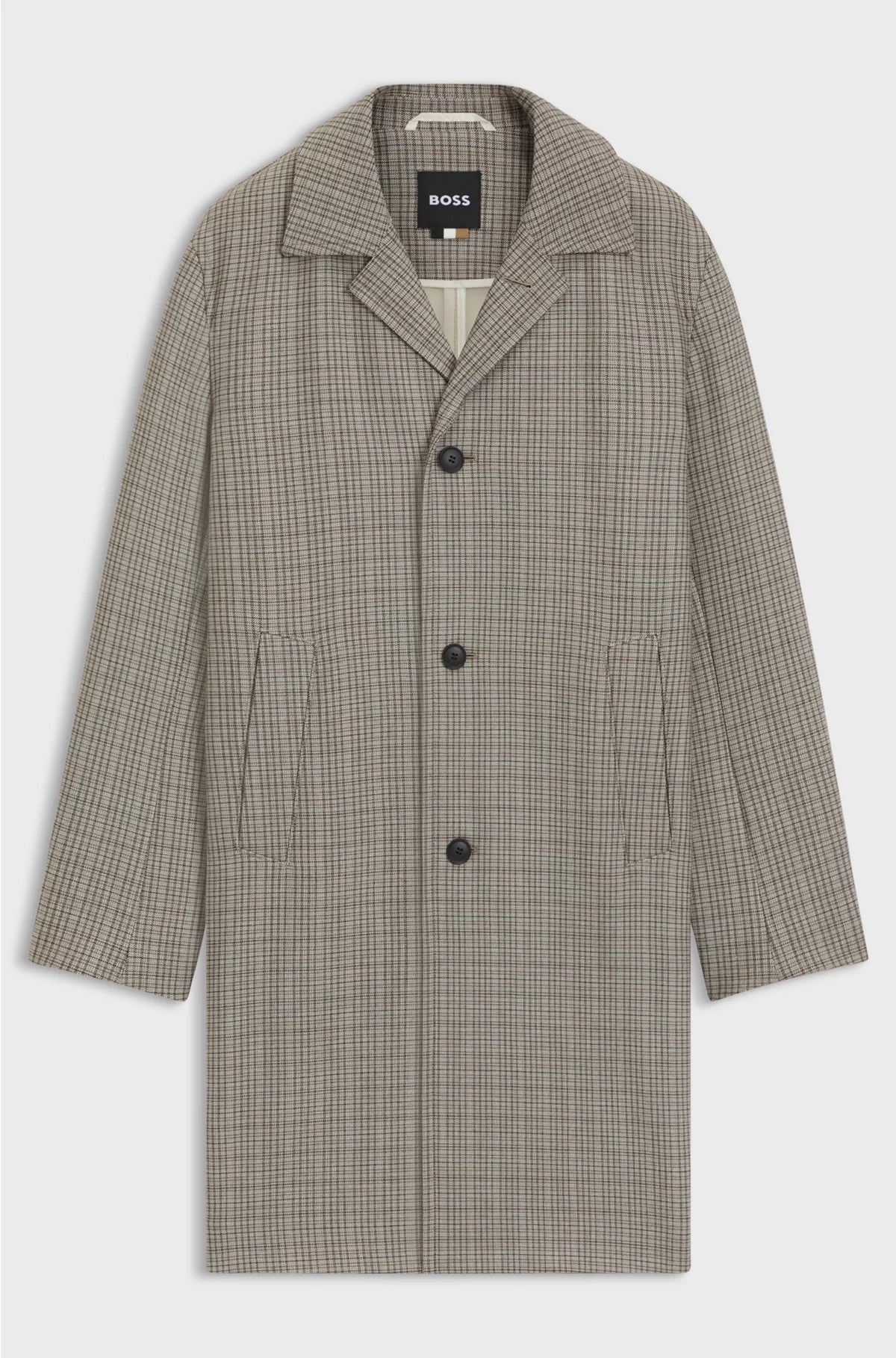 CLASSIC-FIT COAT WITH CHECK PATTERN