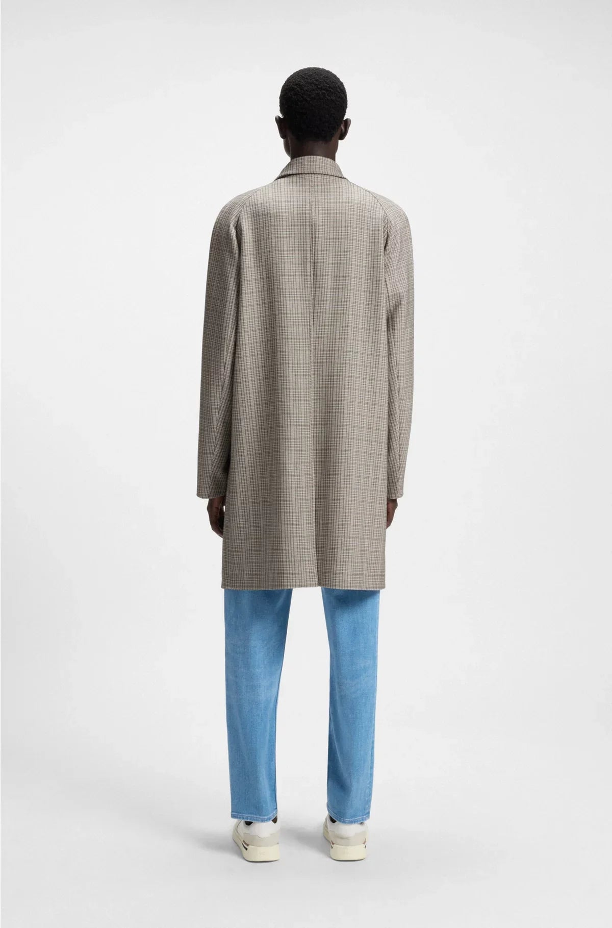 CLASSIC-FIT COAT WITH CHECK PATTERN