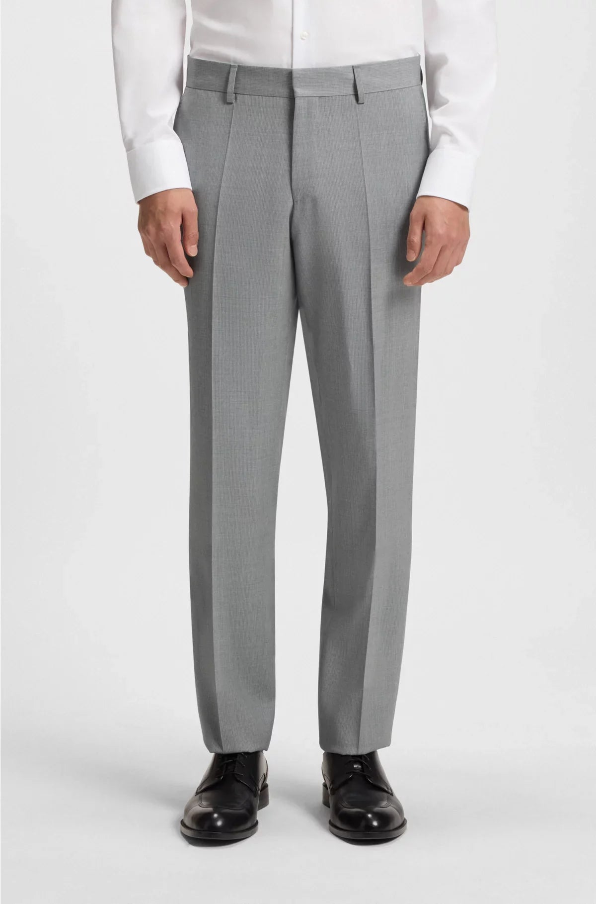 REGULAR-FIT SUIT IN PINSTRIPED VIRGIN WOOL