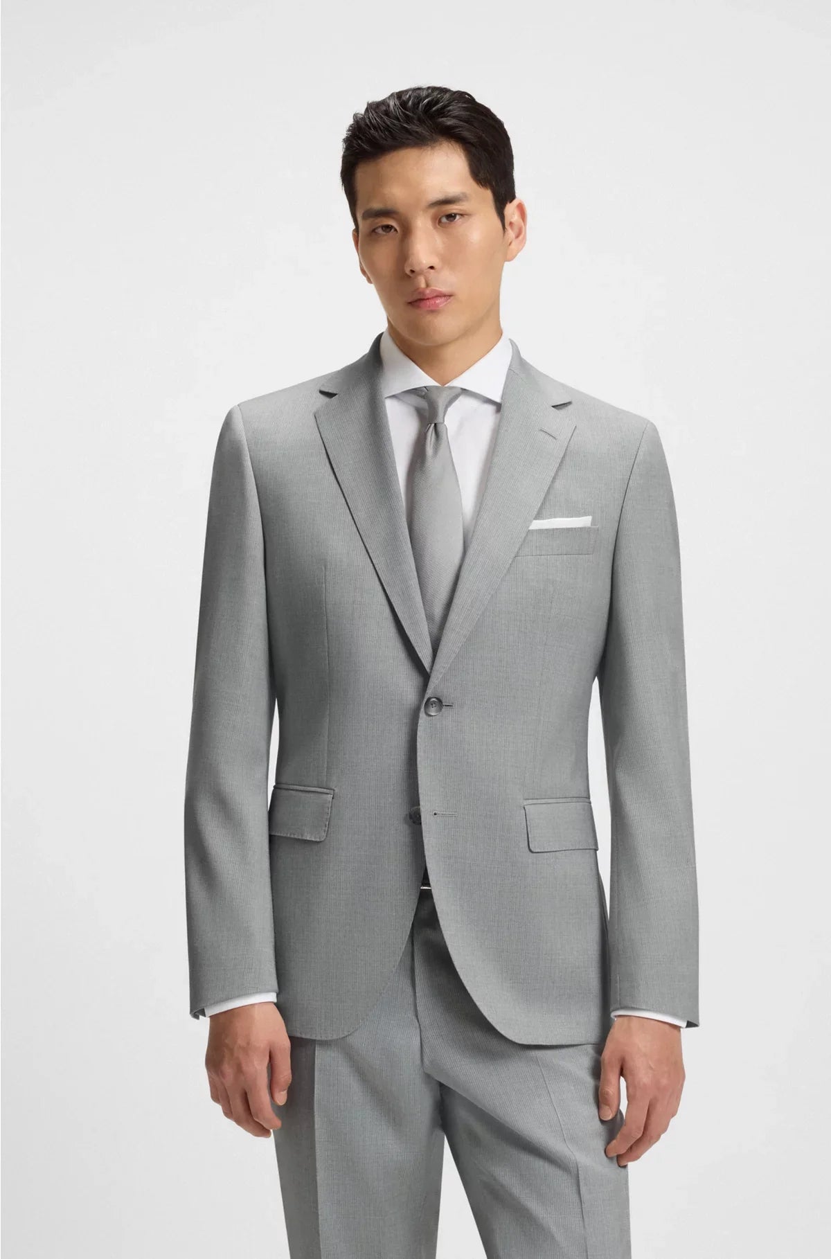 REGULAR-FIT SUIT IN PINSTRIPED VIRGIN WOOL