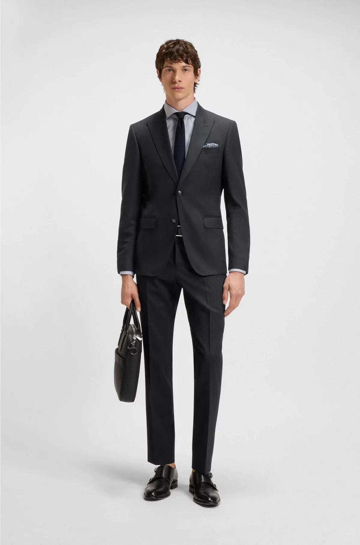ABITO SLIM-FIT IN LANA VERGINE, COTONE E STRETCH