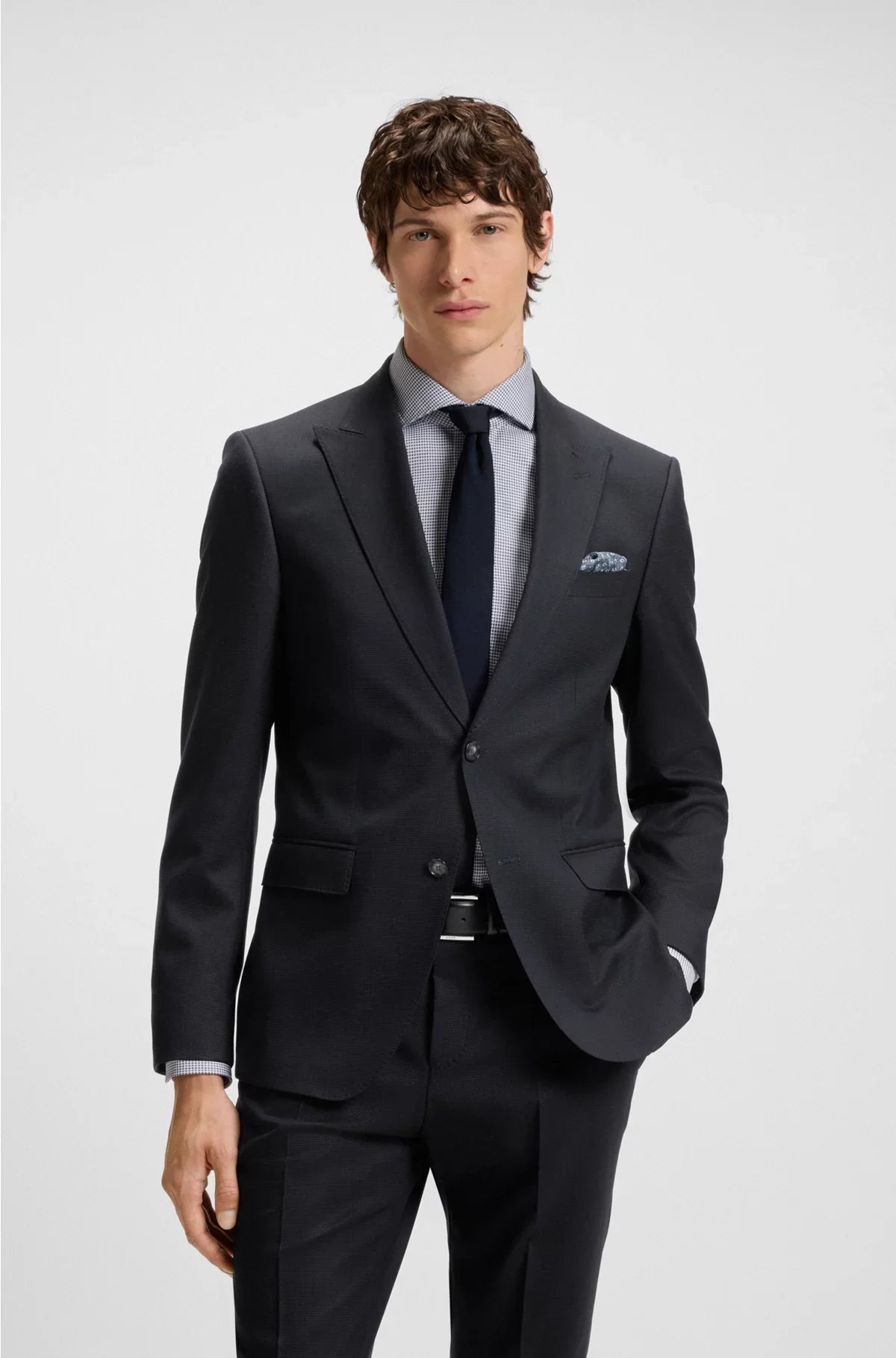 ABITO SLIM-FIT IN LANA VERGINE, COTONE E STRETCH