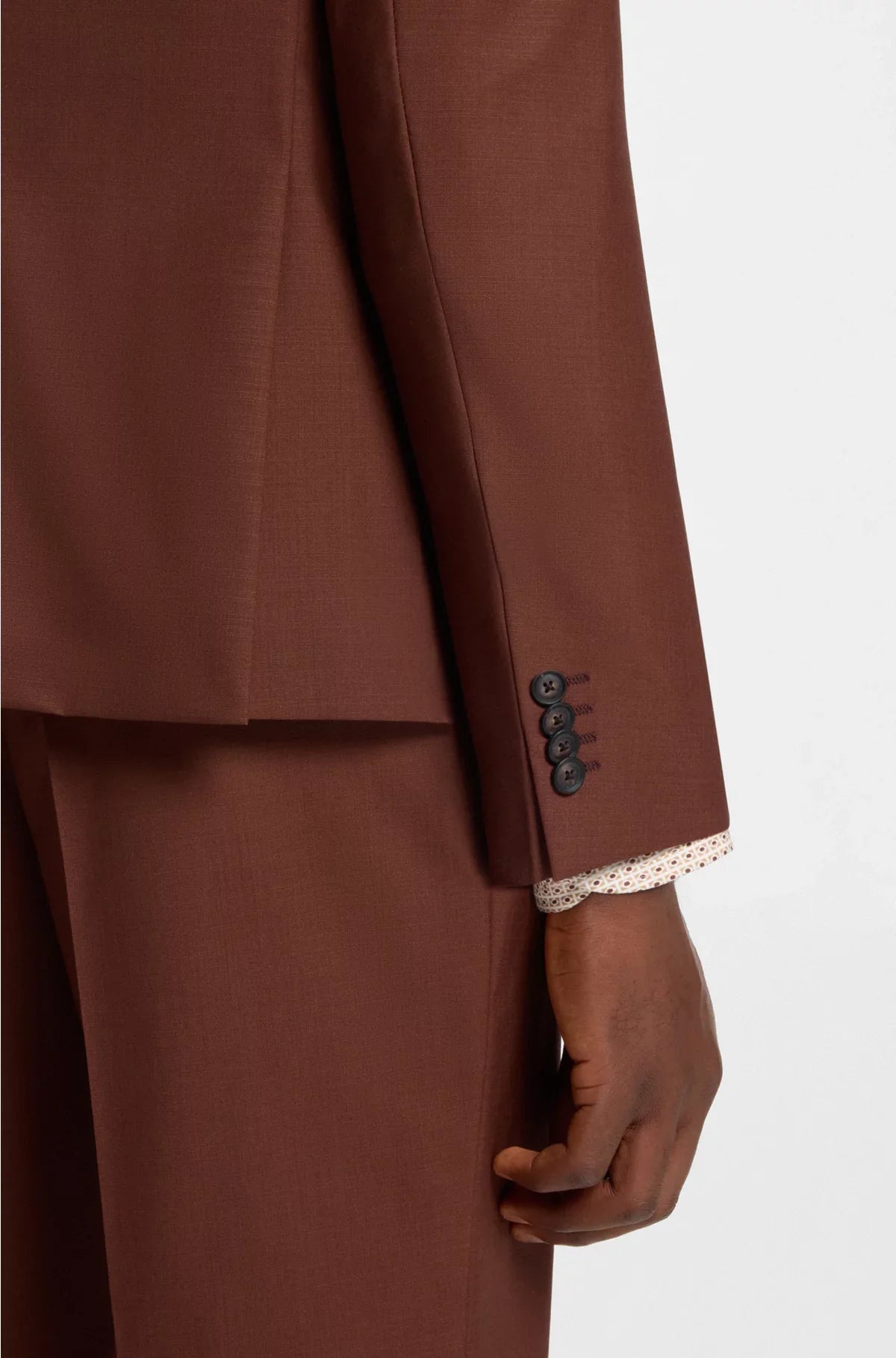 TWO-PIECE SLIM-FIT SUIT INMICRO-PATTERNED WOOL