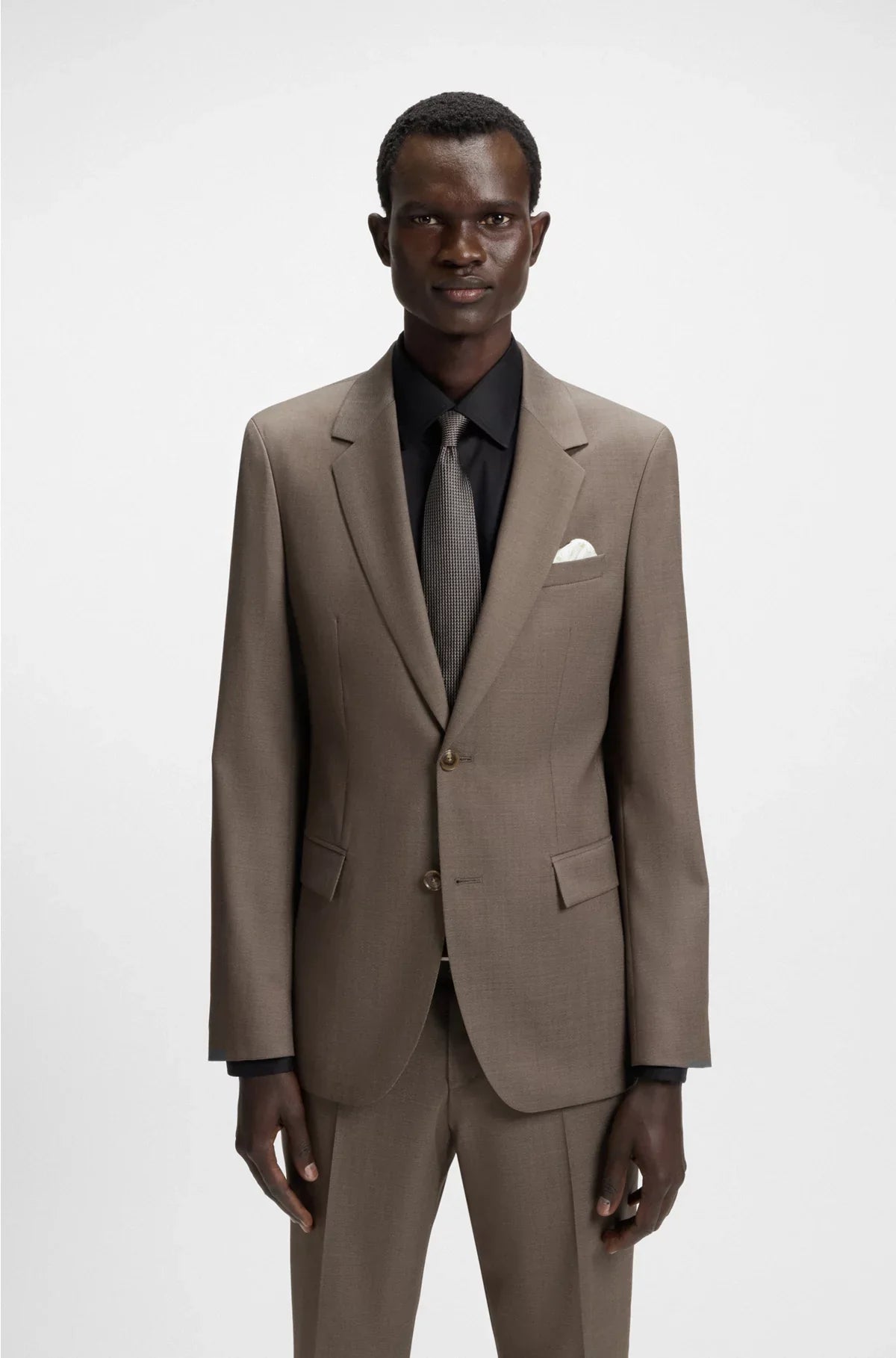 SLIM-FIT SUIT INMICRO-PATTERNED VIRGIN WOOL