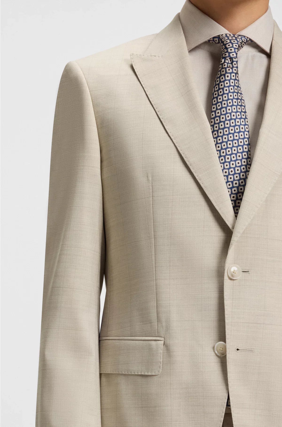 SLIM-FIT SUIT IN CHECKED STRETCH WOOL