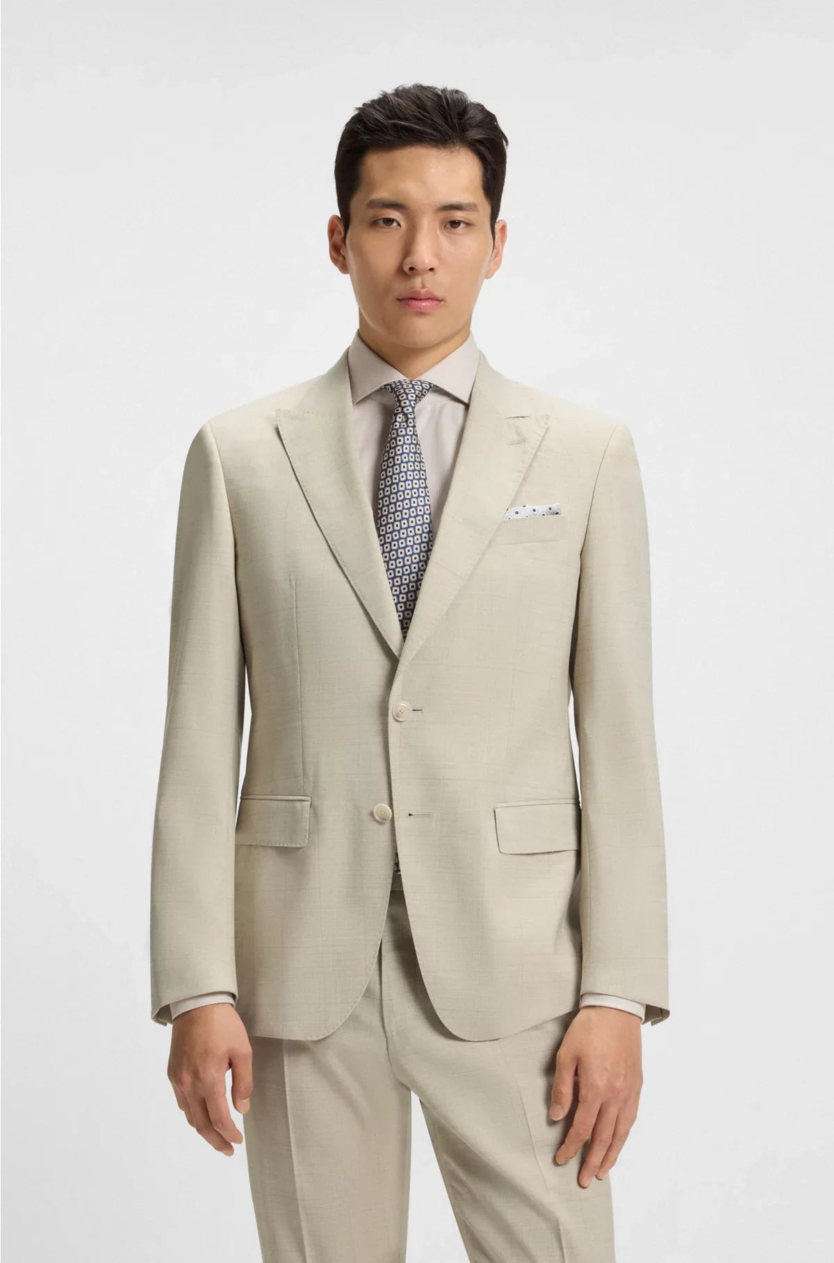 SLIM-FIT SUIT IN CHECKED STRETCH WOOL
