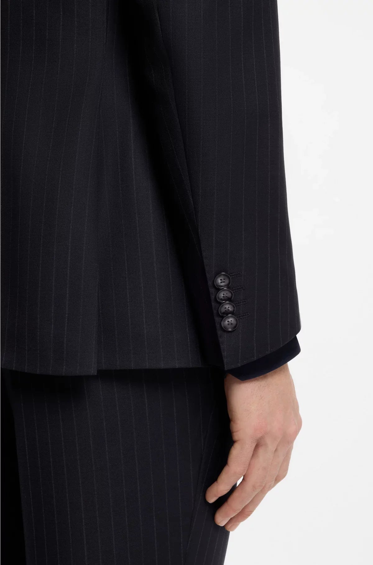 SLIM-FIT SUIT IN STRIPED VIRGIN WOOL
