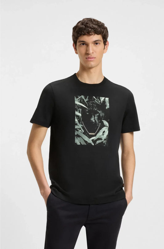 T-SHIRT IN COTONE-JERSEY CON GRAFICA ANIMALIER