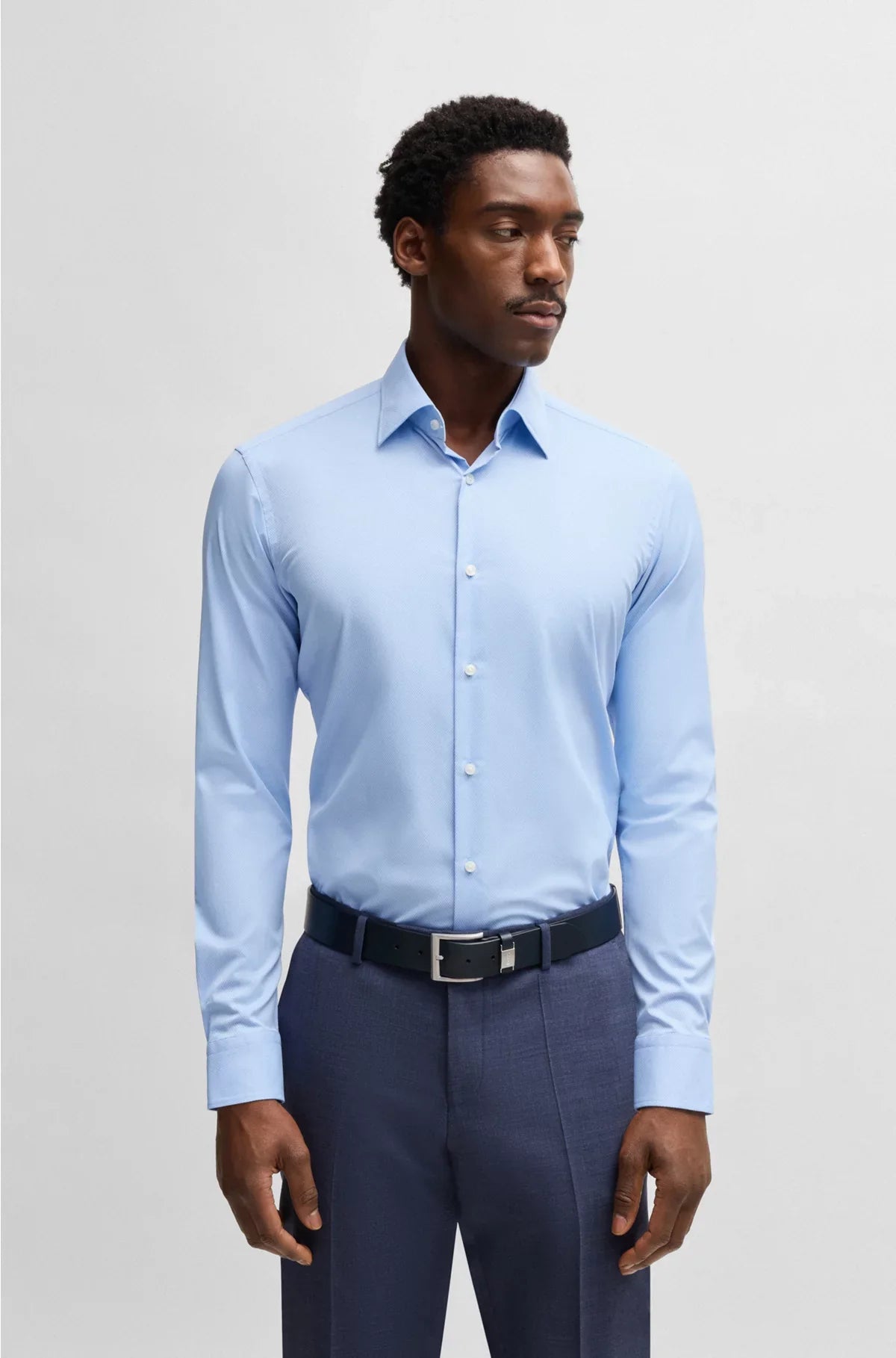 REGULAR-FIT SHIRT IN STRUCTURED STRETCH FABRIC