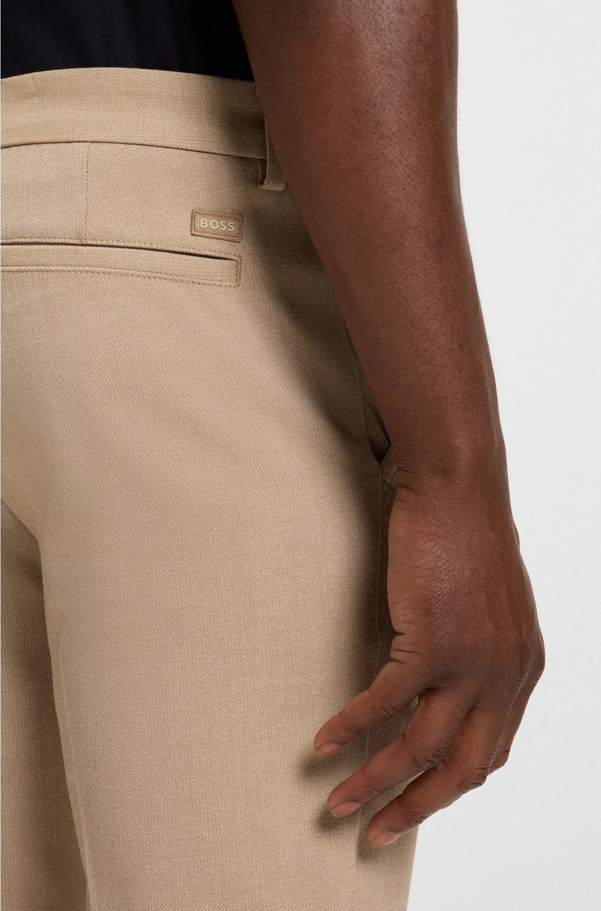 SLIM-FIT TROUSERS IN MELANGE STRETCH FABRIC