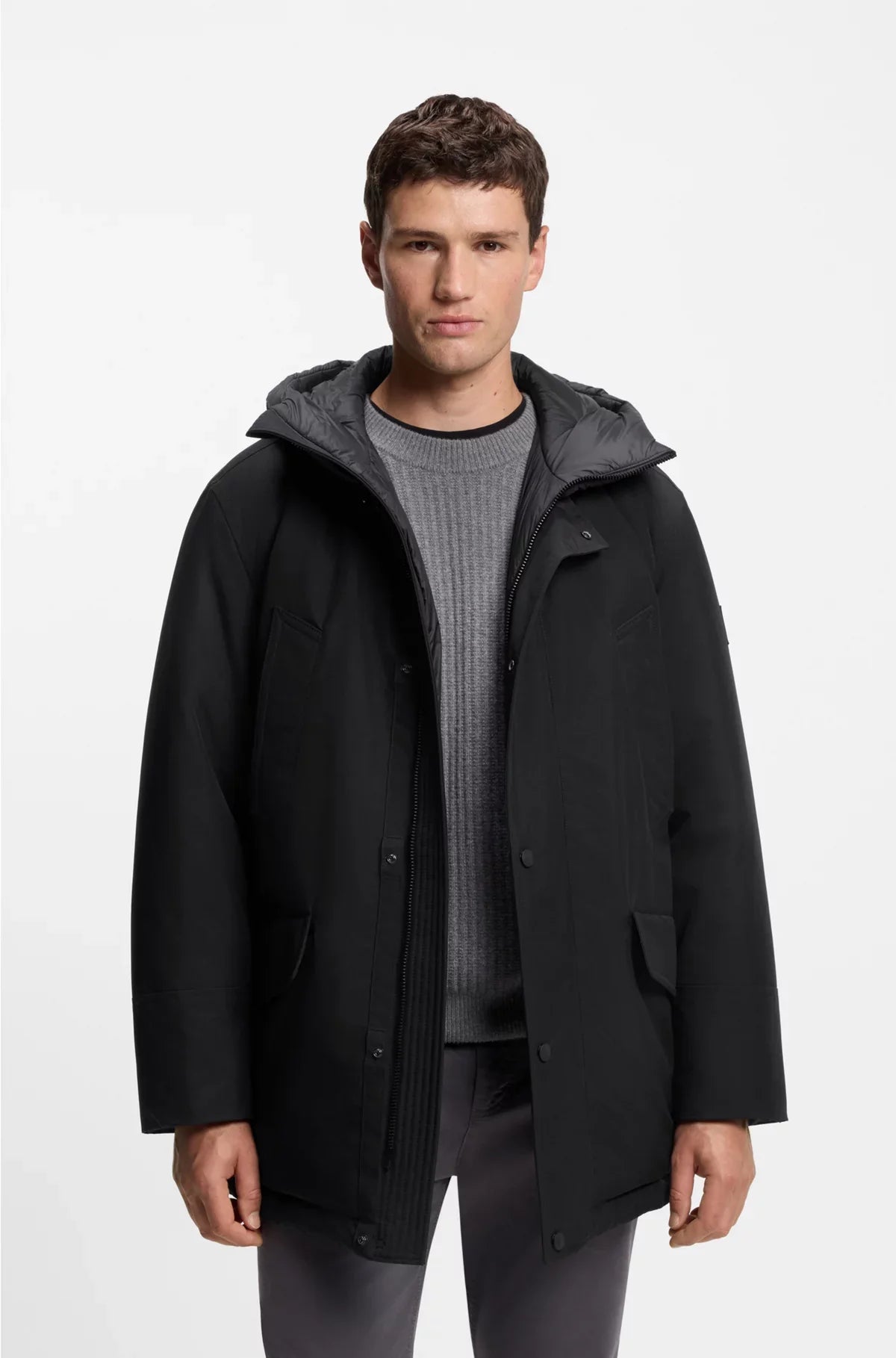WATER-REPELLENT JACKET WITH CONTRASTING TRIMS