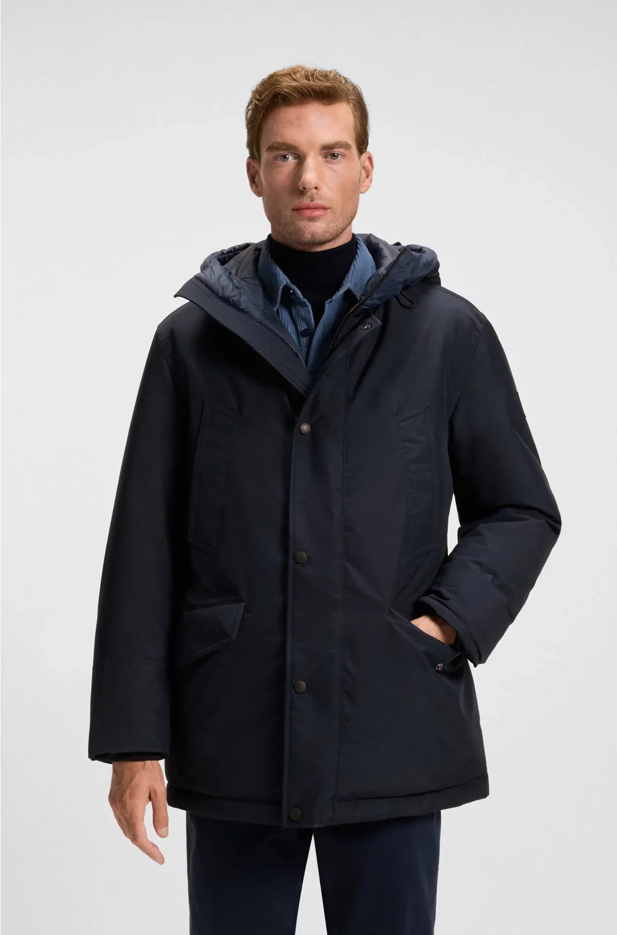 WATER-REPELLENT JACKET WITH CONTRASTING TRIMS