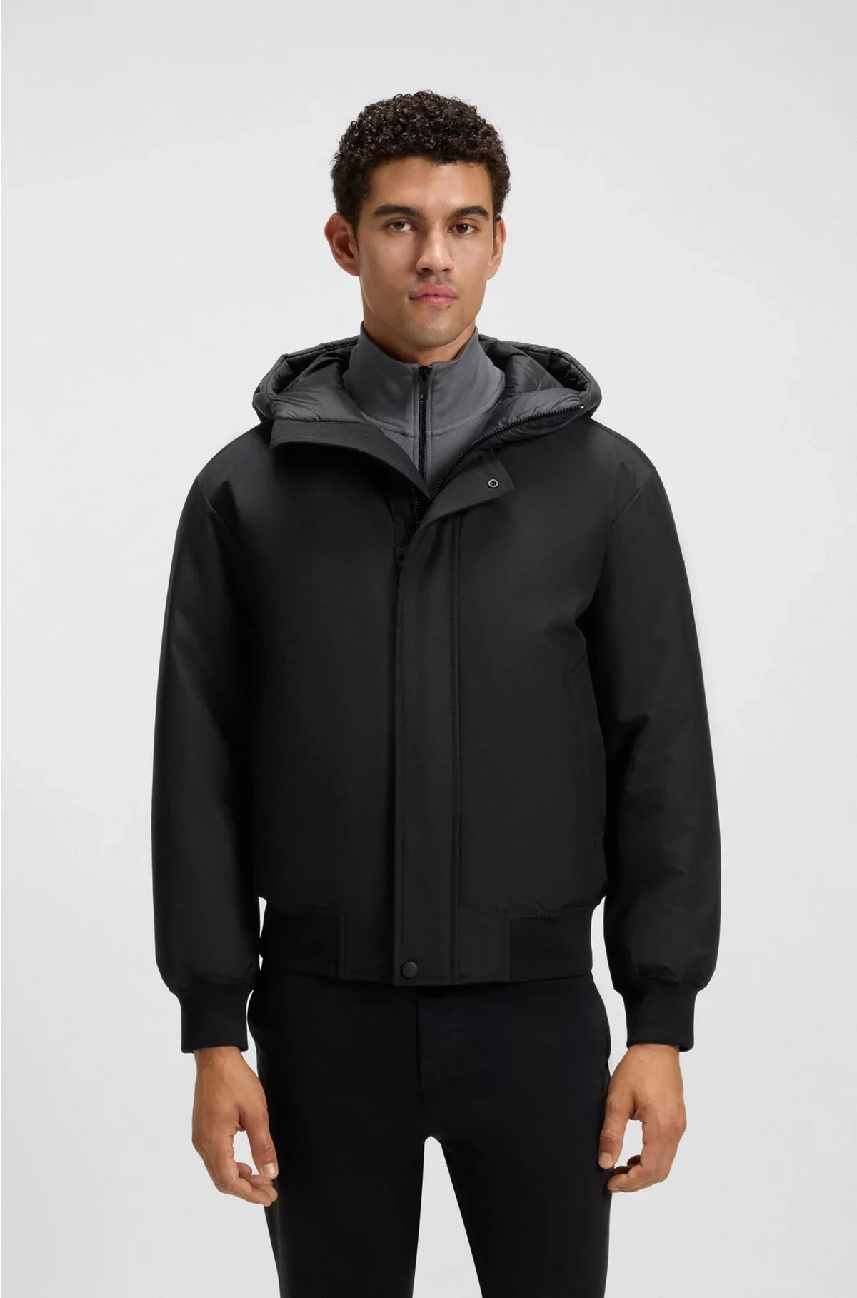 WATER-REPELLENT JACKET WITH CONTRASTING INSERT