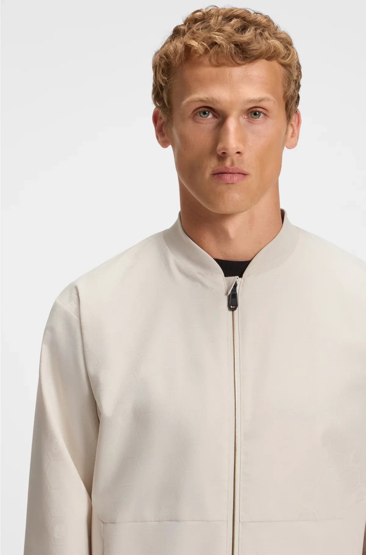 WATER-REPELLENT BOMBER JACKET WITH DOUBLE B MONOGRAM JACQUARD