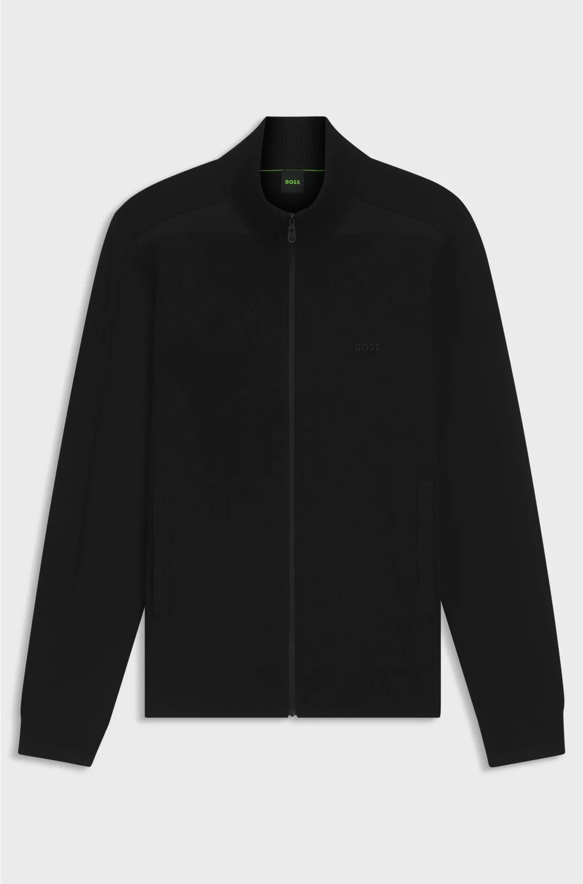 KNITTED CARDIGAN IN STRETCH FABRIC WITH STRUCTURED FRONT