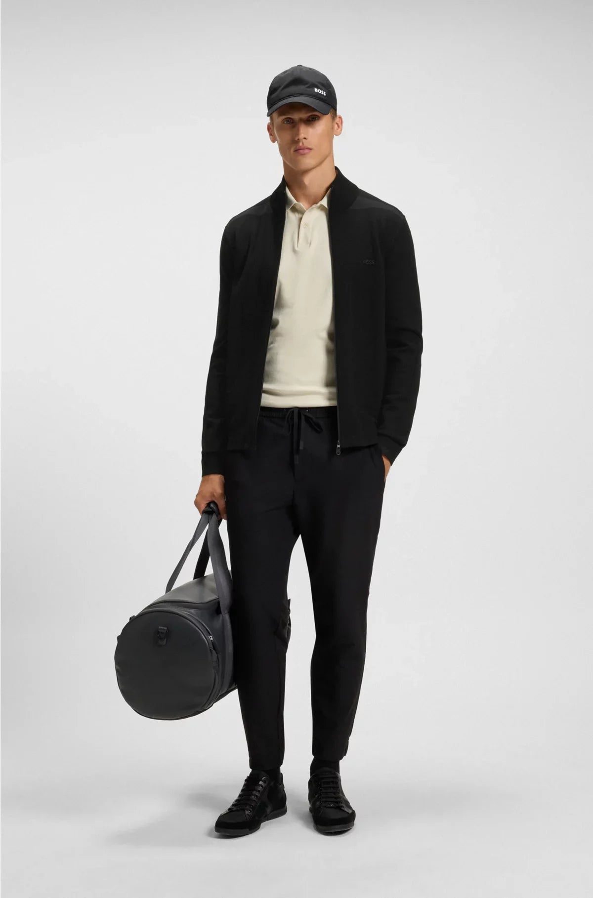 KNITTED CARDIGAN IN STRETCH FABRIC WITH STRUCTURED FRONT