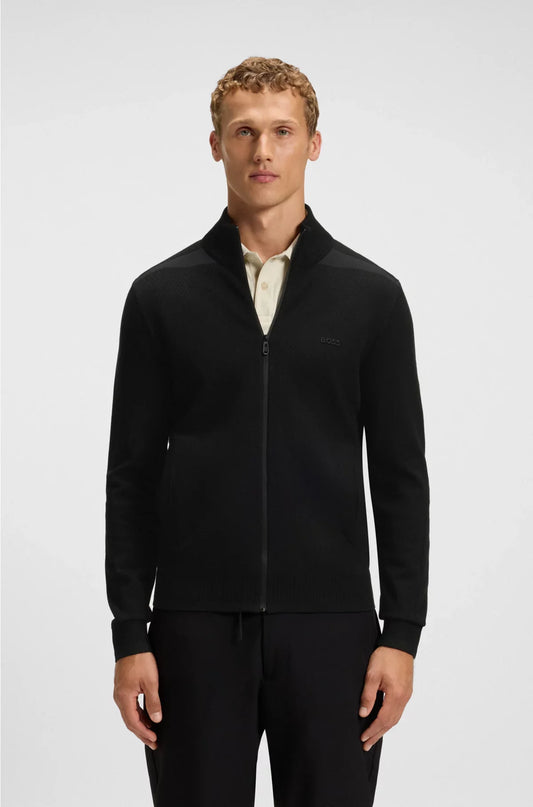 CARDIGAN IN MAGLIA ELASTICIZZATA CON PARTE ANTERIORE STRUTTURATA
