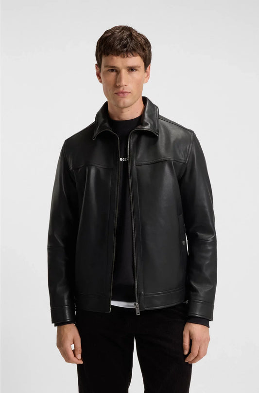 SHIRT-STYLE JACKET IN NAPPA LEATHER