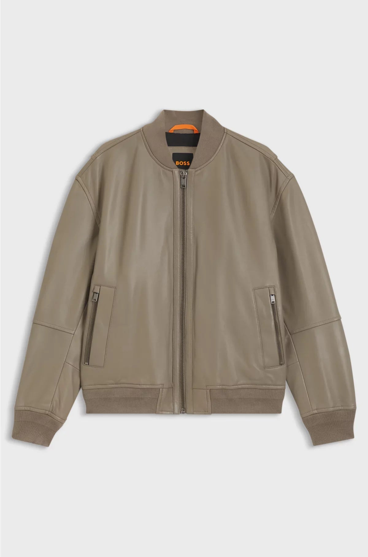 REGULAR-FIT JACKET IN TEXTURED LEATHER