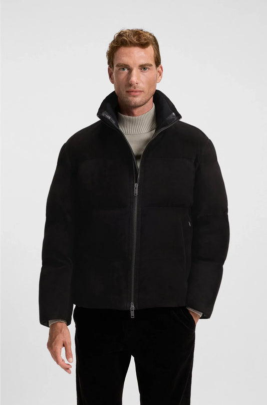 RELAXED-FIT JACKET IN WATERPROOF SUEDE