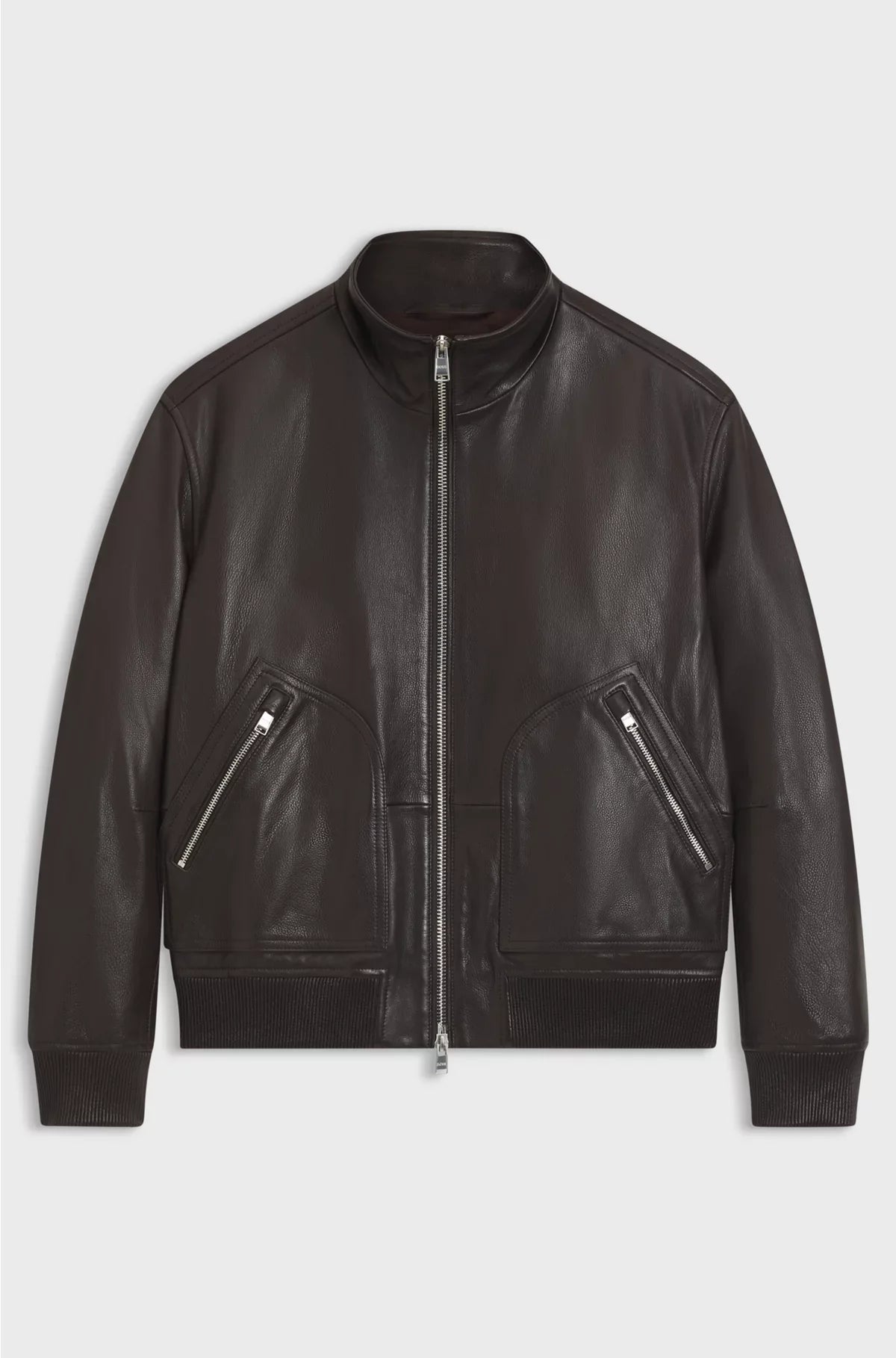 NAPPA-LEATHER JACKET WITH TWO-WAY ZIP