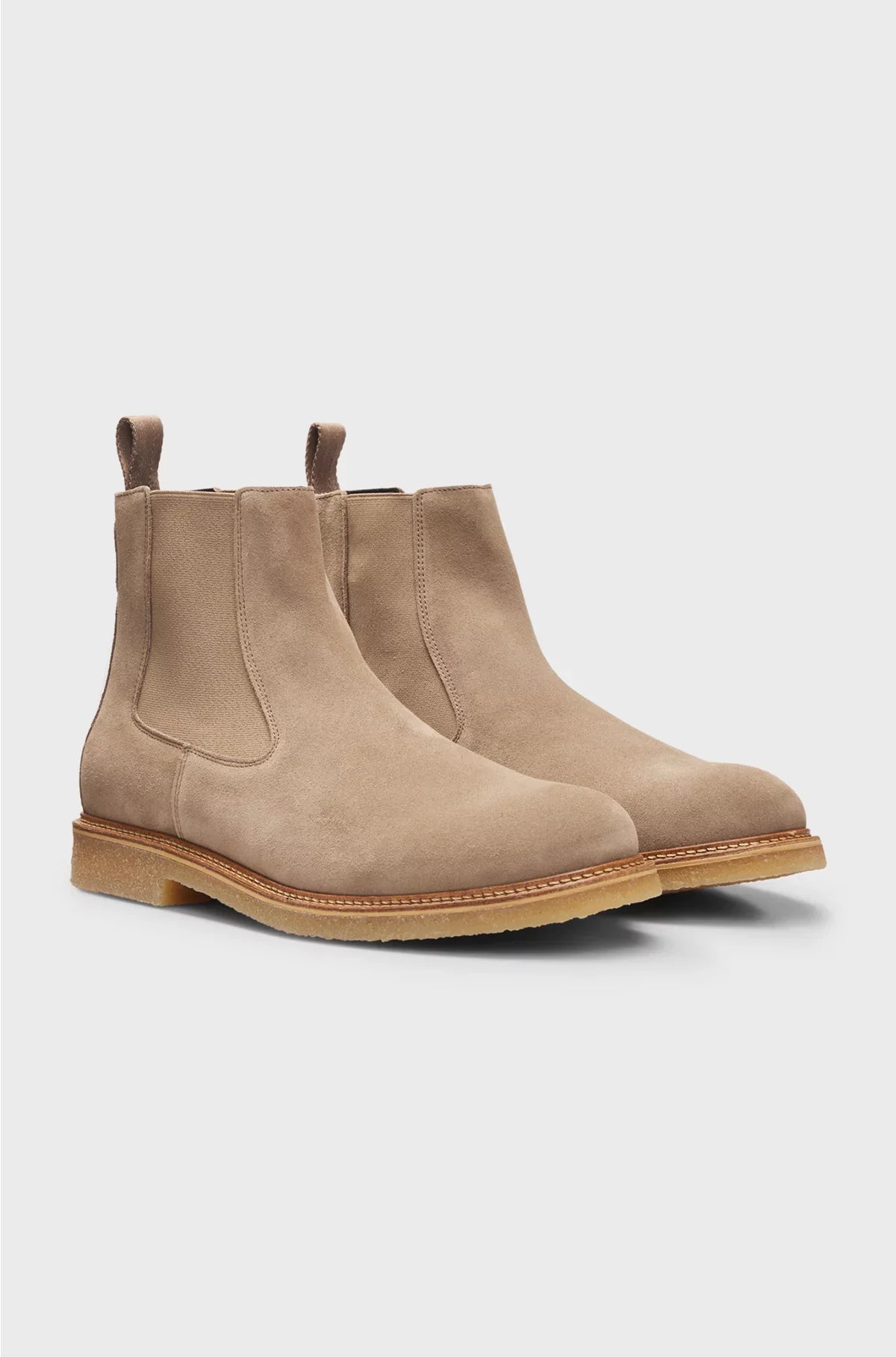 SUEDE CHELSEA BOOTS WITH ELASTICATED PANELS