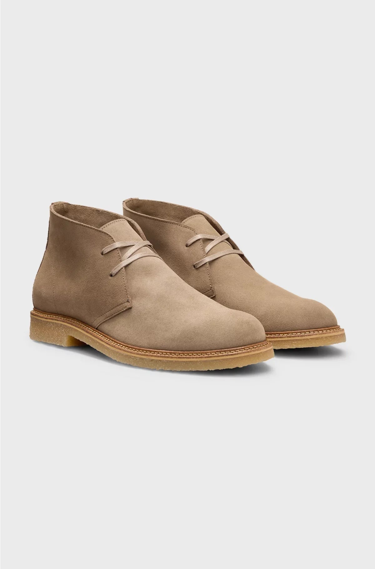 SUEDE DESERT BOOTS WITH RUBBER SOLE
