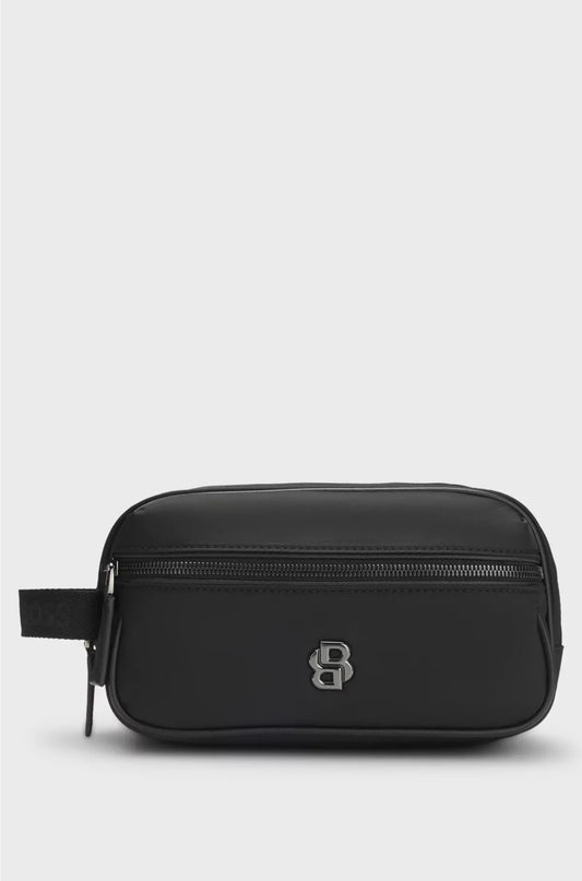TWILL WASHBAG WITH DOUBLE B MONOGRAM HARDWARE