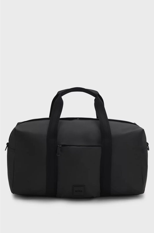 COATED-FABRIC HOLDALL WITH LOGO PATCH