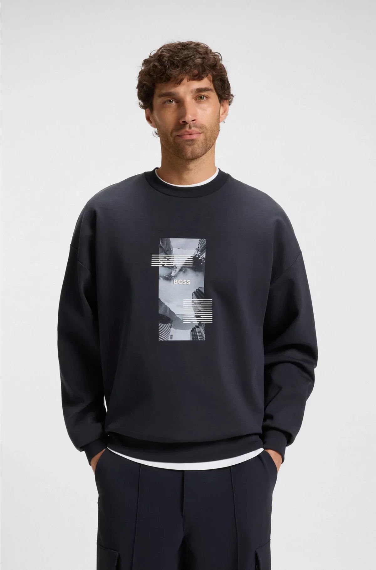 OVERSIZED-FIT COTTON-BLEND SWEATSHIRT WITH PHOTO PRINT
