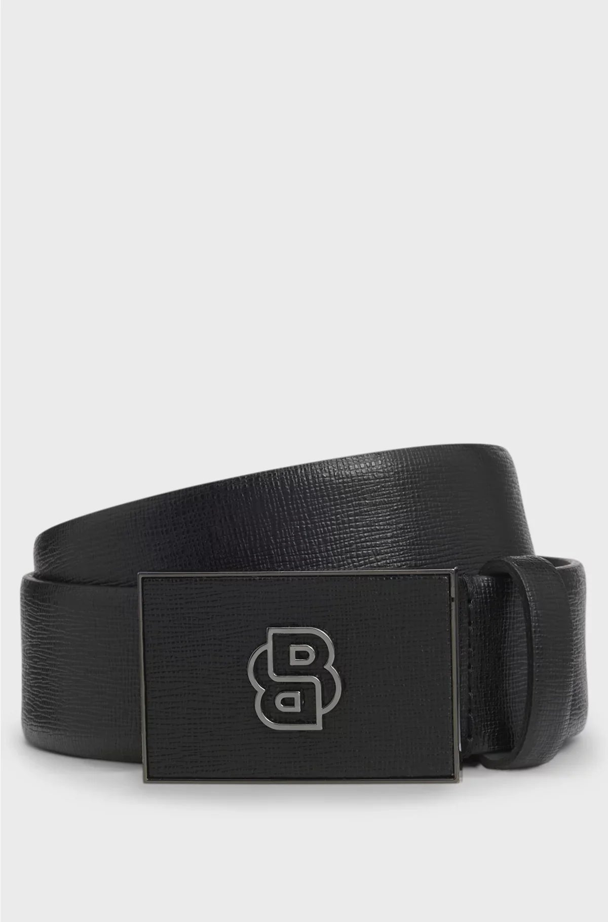CINTURA IN PELLE ITALIANA CON FIBBIA MONOGRAMMA DOPPIA B